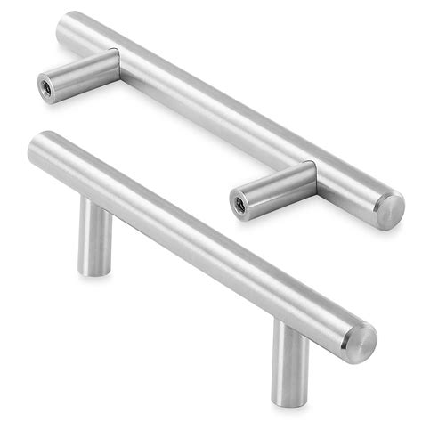 solid stainless steel brushed long handles for kitchen cabinets|stainless steel kitchen knobs pulls.